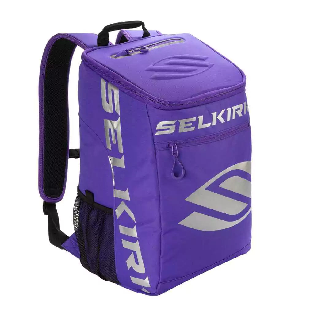 SPORT: PICKLEBALL. Shop Selkirk Sports Pickleball at iamRacketSports/iam-pickleball, a Miami, Florida, USA based store "iampickleball.store". Selkirk Pickleball Core Line Team Backpack in Purple. Front of bag.