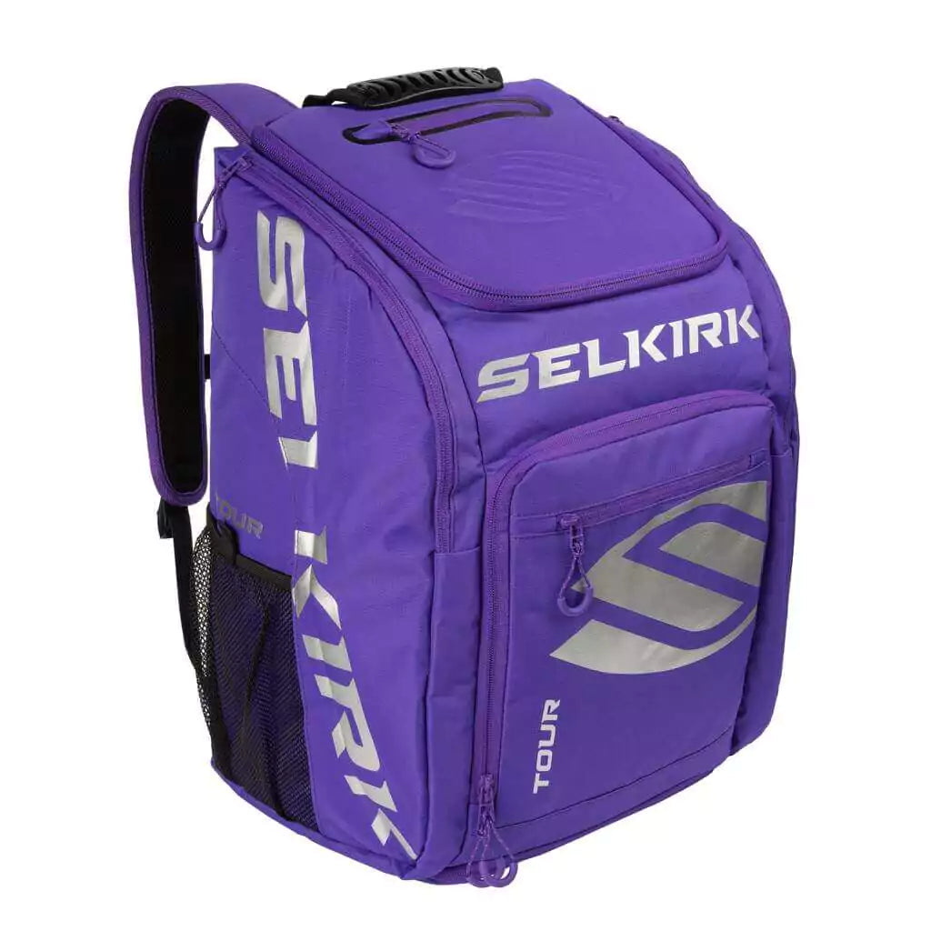 SPORT: PICKLEBALL. Shop Selkirk Sports Pickleball at iamRacketSports/iam-pickleball, a Miami, Florida, USA based store "iampickleball.store". Selkirk Pickleball Core Line Tour Backpack/Duffle bag in Purple. Front of bag.