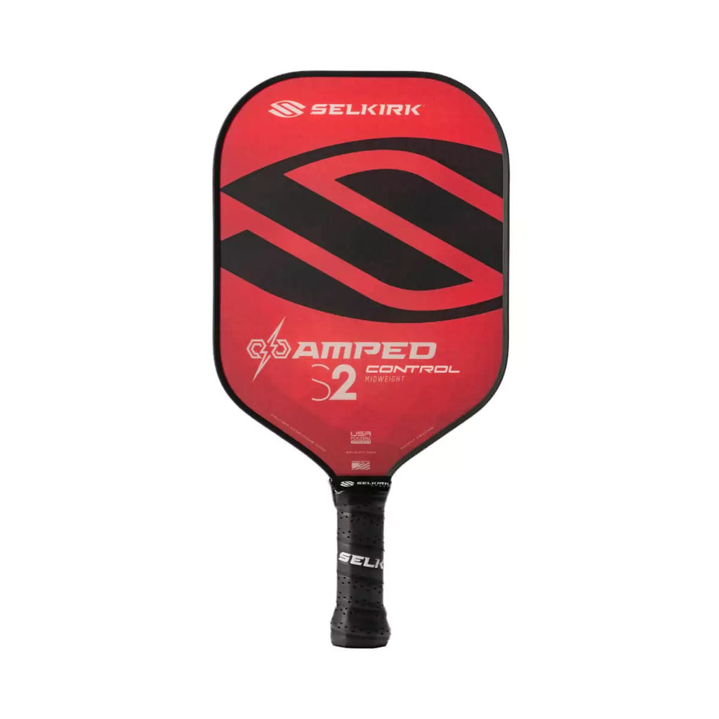 A red
Selkirk AMPED Control S2 16mm Pickleball Paddle,
Available online and instore iamPickleball.store, Miami, FL, USA.
