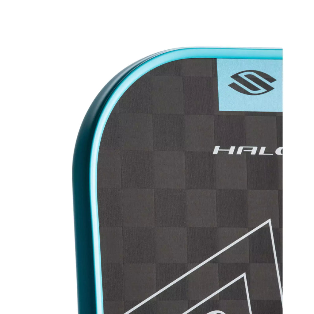 Paddle face of a blue Selkirk SLK HALO CONTROL Max Pickleball Paddle. Shop Selkirk Sports at "iamracketsports.com" Miami's pickleball store.
