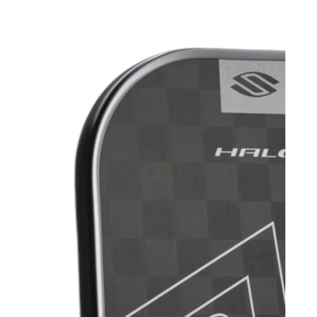 Top left corner face of a Selkirk SLK HALO CONTROL XL Pickleball Paddle, shop for at "iamracketsports.com".