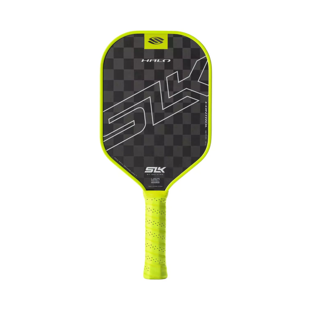 A green Selkirk SLK HALO CONTROL XL Pickleball Paddle,
shop for at "iamracketsports.com".