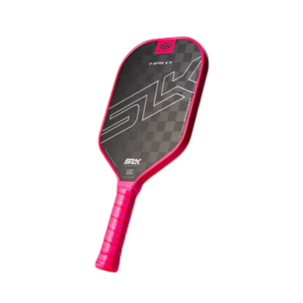 A pink Selkirk SLK HALO CONTROL XL Pickleball Paddle, shop for at "iamracketsports.com".