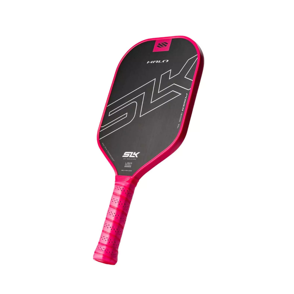 SPORT:PICKLEBALL.
A pink Selkirk SLK HALO POWER MAX Pickleball Paddle. Shop Selkirk Sports at "iamracketsports.com" Miami's pickleball store.