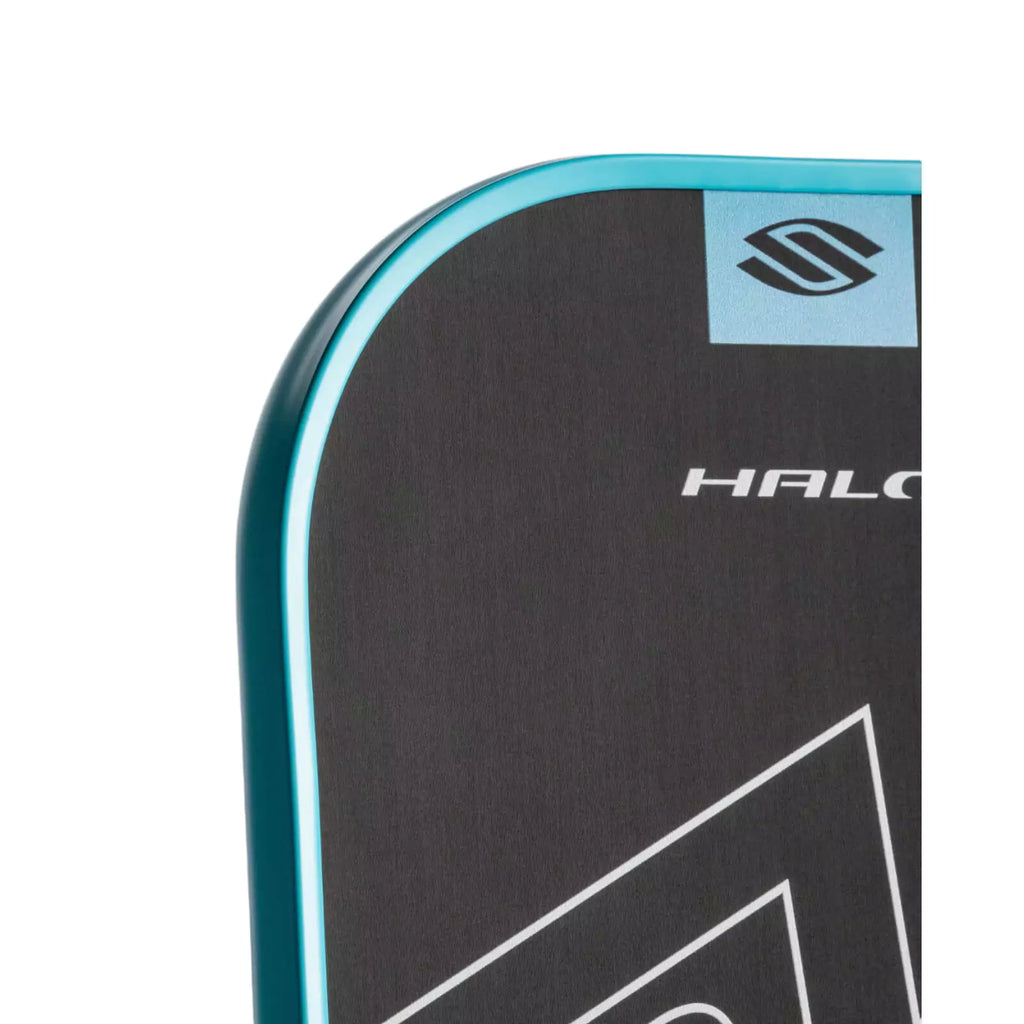 Paddle face of a blue Selkirk SLK HALO POWER XL Pickleball Paddle. Shop Selkirk Sports at "iamracketsports.com" Miami's pickleball store.
