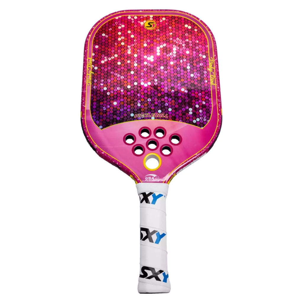 A SXY PKL PINKY DINK Pickleball Paddle, available from iambeachtennis.com, Miami store.