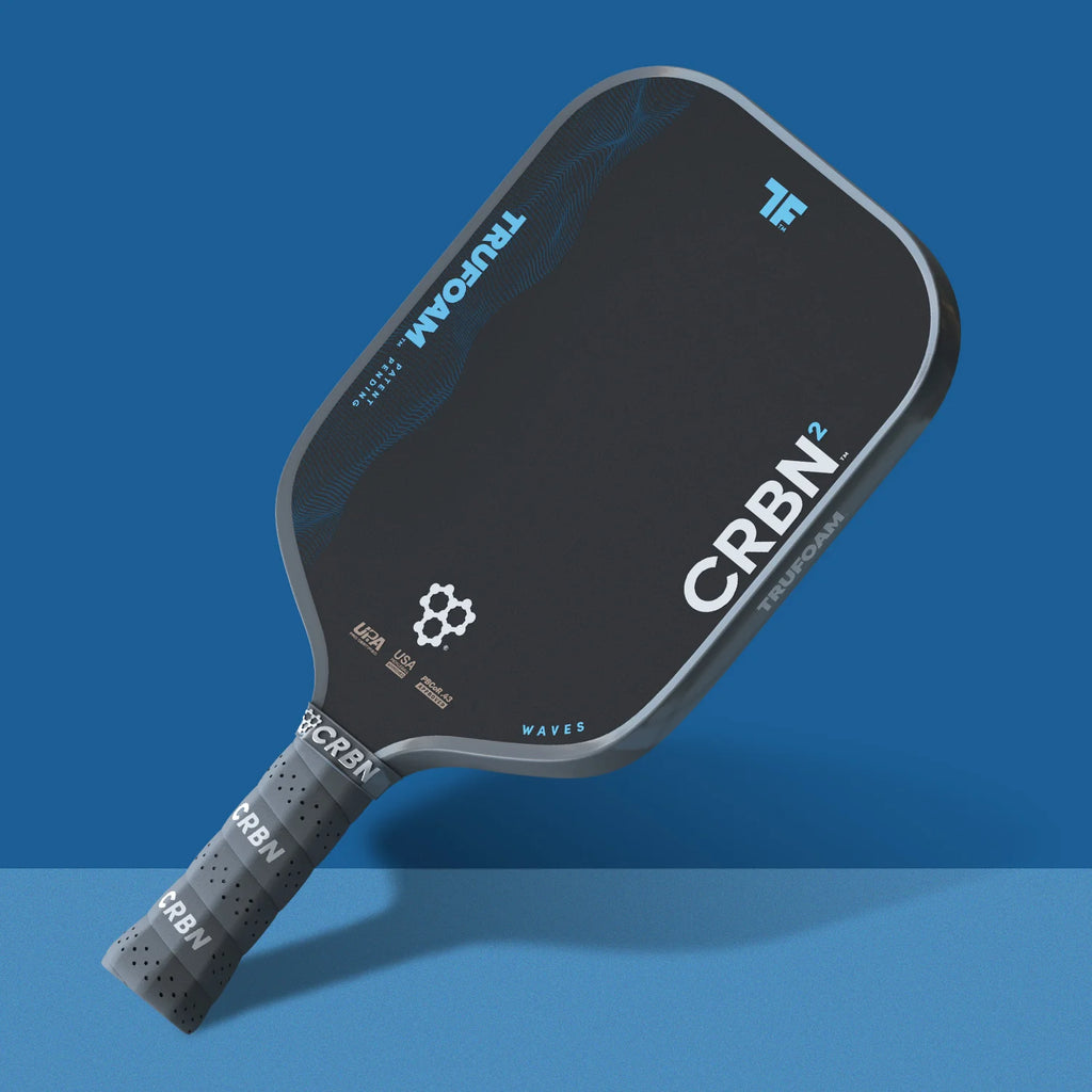 A CRBN² TruFoam WAVES SQUARE Pickleball Paddle, available from IamRacketsports.com, online and in-store, Miami USA.
