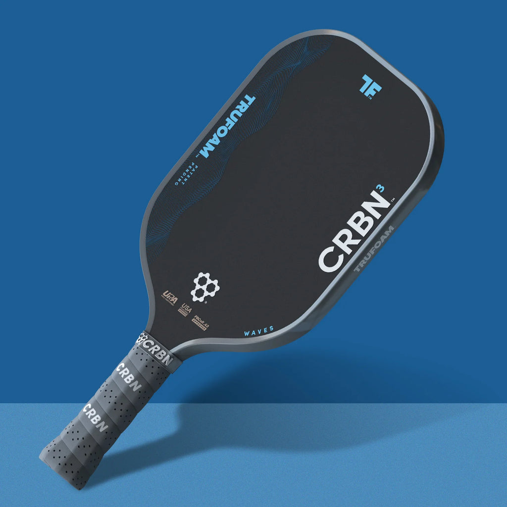 A CRBN³ TruFoam WAVES ELONGATED Pickleball Paddle, available from IamRacketsports.com, online and in-store, Miami USA.