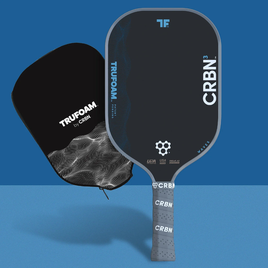 A CRBN³ TruFoam WAVES ELONGATED Pickleball Paddle, available from IamRacketsports.com, online and in-store, Miami USA.