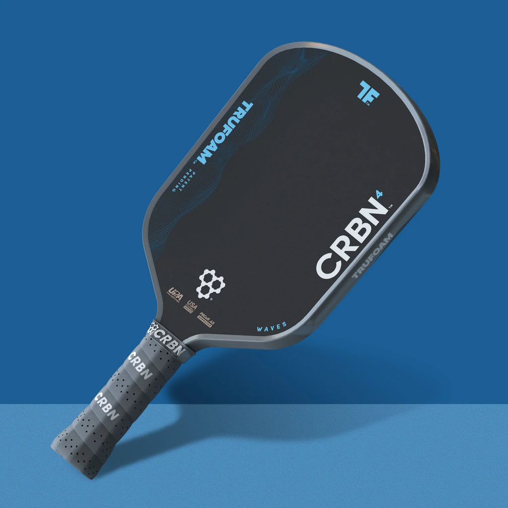 A CRBN⁴ TruForm  WAVES HYBRID AEROCURVE Pickleball Paddle, available from IamRacketsports.com, online and in-store, Miami USA.