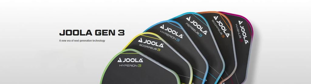 Joola 2024 Gen 3 Pickleball Paddles Banner.  iam-Pickelball.com is a division of iamRacketSports.com the premier supplier of Beach Tennis, Pickelball and Padel equipment,  we are proud to carry Joola Pickleball Products.
