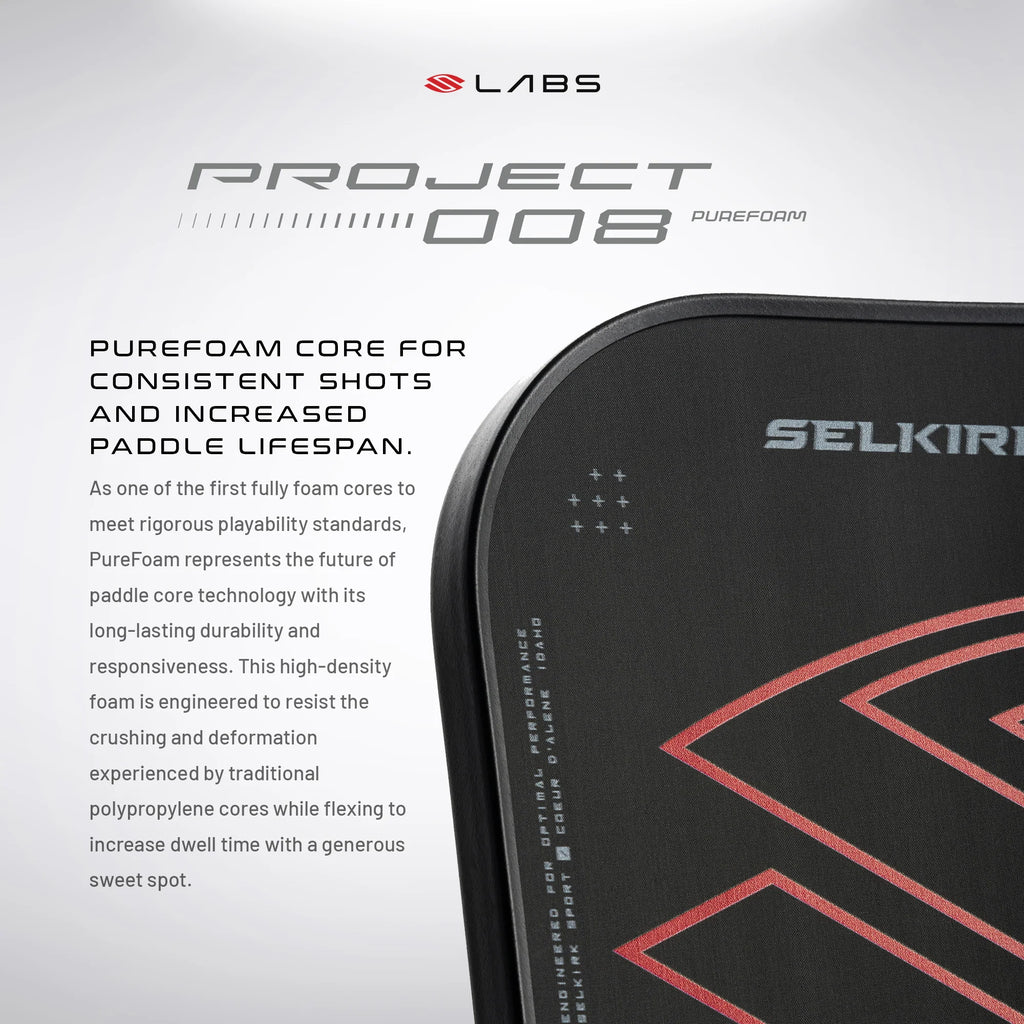 Infographic for the Selkirk LABS Project 008 Epic 13mm Pickleball Paddle. Available from IamRacketsports.com