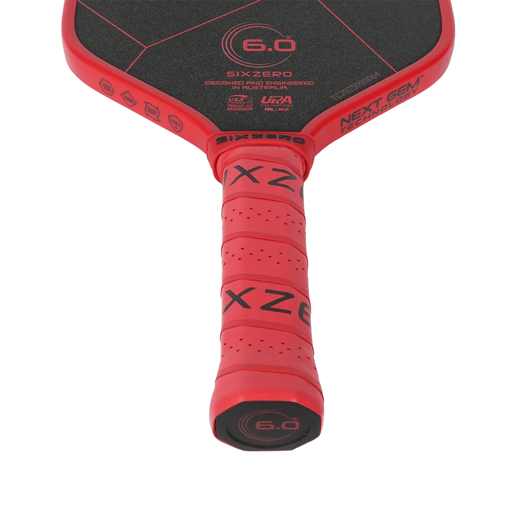 A Six Zero RUBY PRO 14mm PickleBall Paddle,  available from IamRacketsports.com, online and in-store, Miami USA, worldwide shipping.