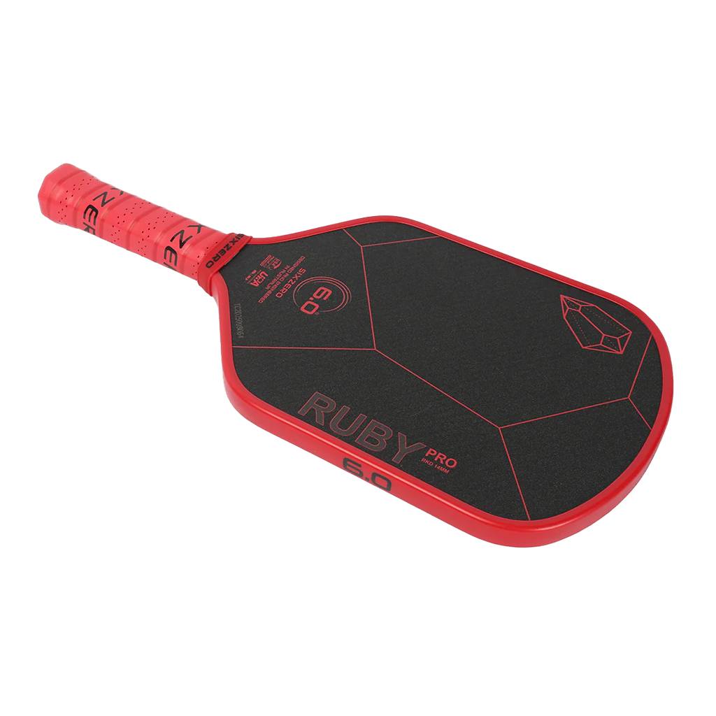 A Six Zero RUBY PRO 14mm PickleBall Paddle,  available from IamRacketsports.com, online and in-store, Miami USA, worldwide shipping.