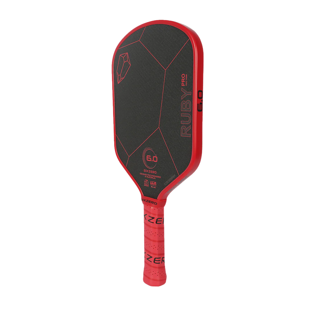 A Six Zero RUBY PRO 14mm PickleBall Paddle,  available from IamRacketsports.com, online and in-store, Miami USA, worldwide shipping.