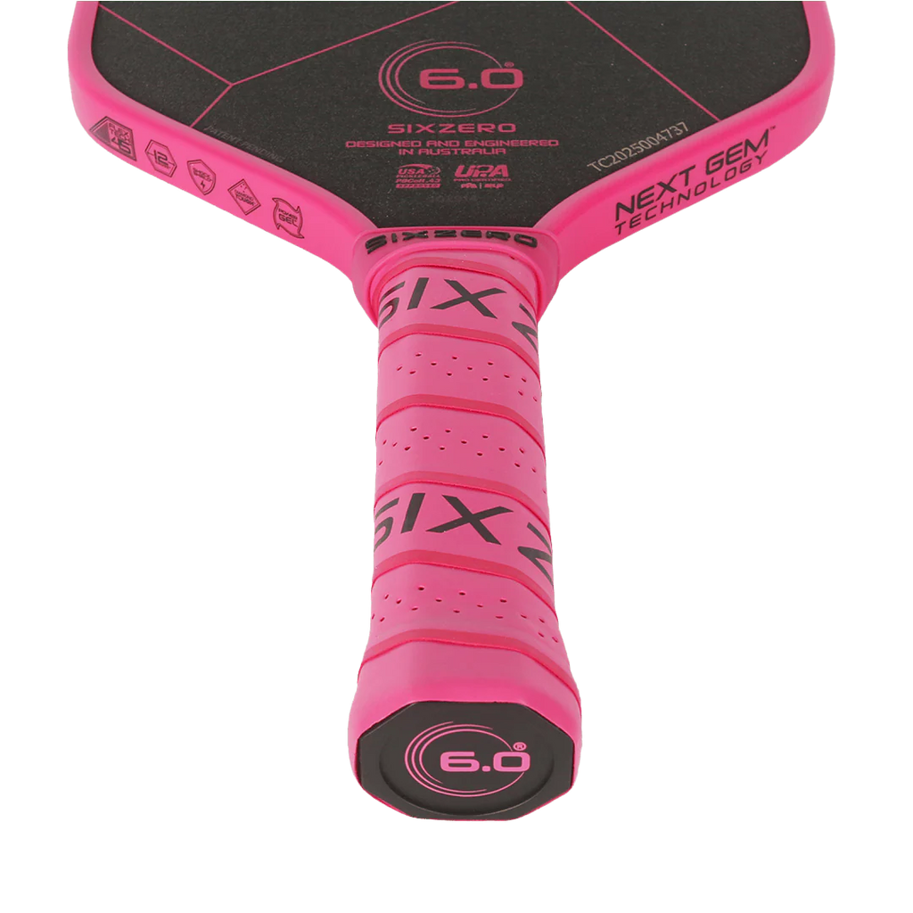 A Six Zero RUBY PRO 14mm PickleBall Paddle,  available from IamRacketsports.com, online and in-store, Miami USA, worldwide shipping.