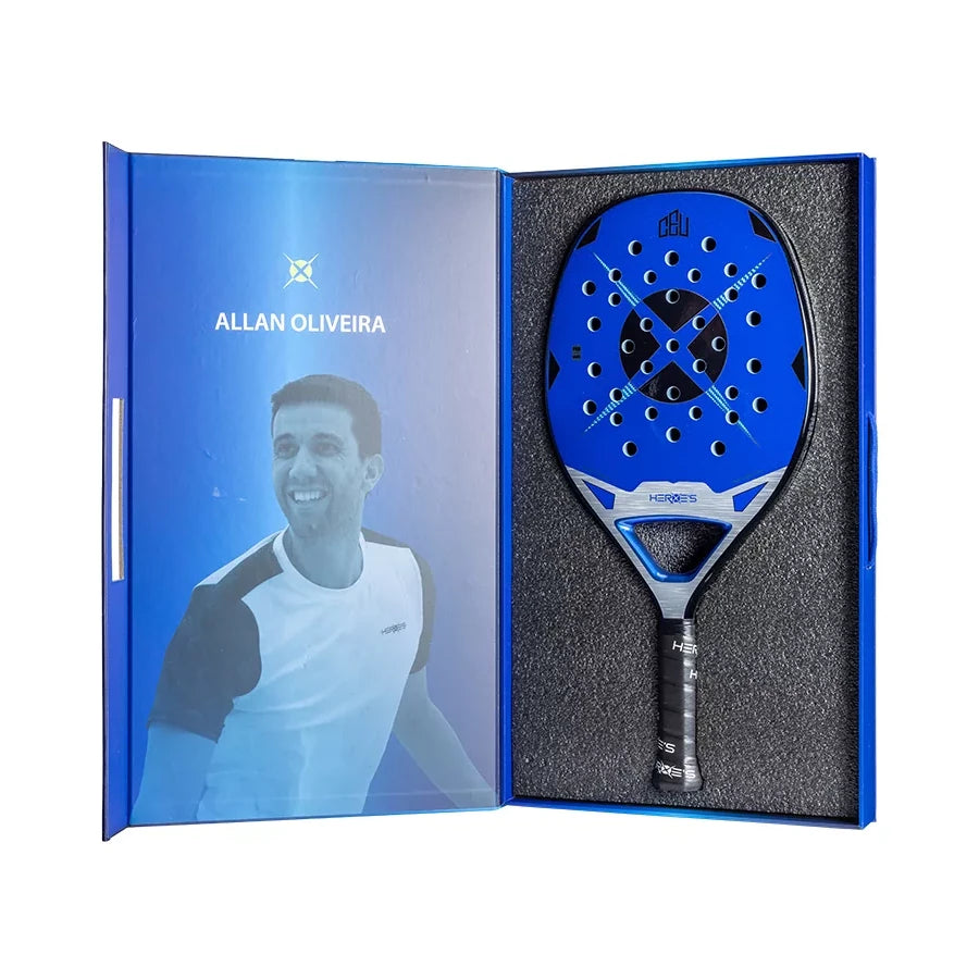 A packaged Heroe's CEU 2024 Beach Tennis Racket (Allan Oliveira),
available from iamRacketSports.com.