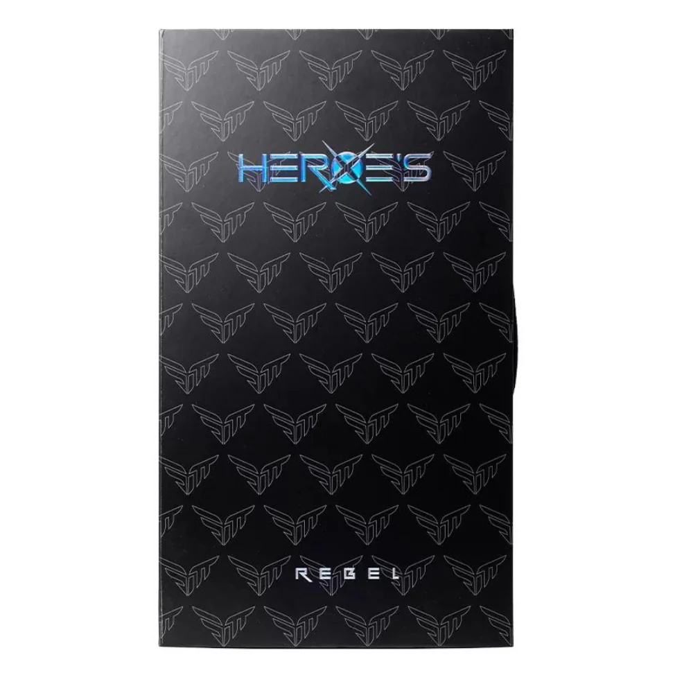 Packaging of a Heroe's REBEL 2024 Beach Tennis Racket,
available from iamRacketSports.com.