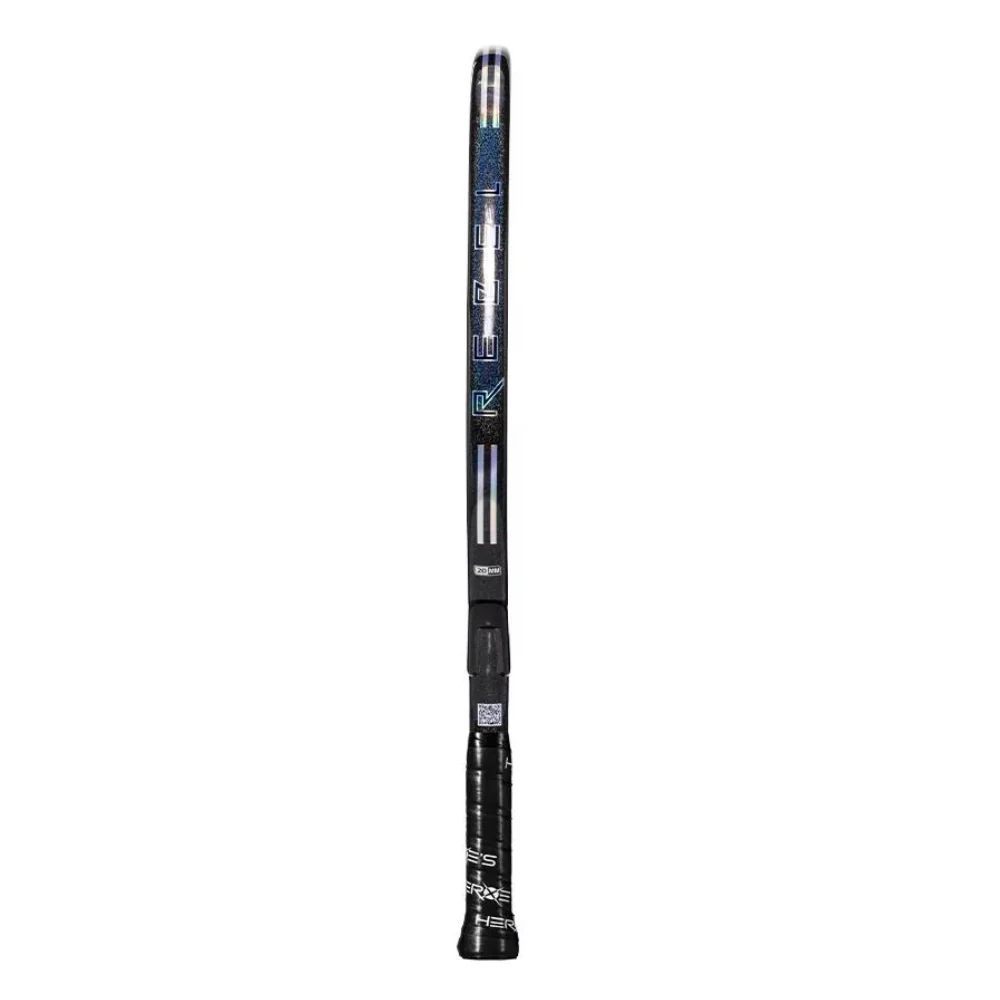 Side profile of a Heroe's REBEL 2024 Beach Tennis Racket,
available from iamRacketSports.com.