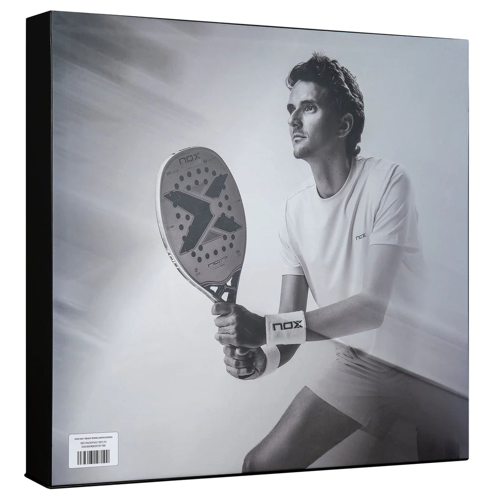 The box set for the  Nox NG17 2024 LTD Edition Beach Tennis Paddle.  Available at iambeachtennis.com Miami store.