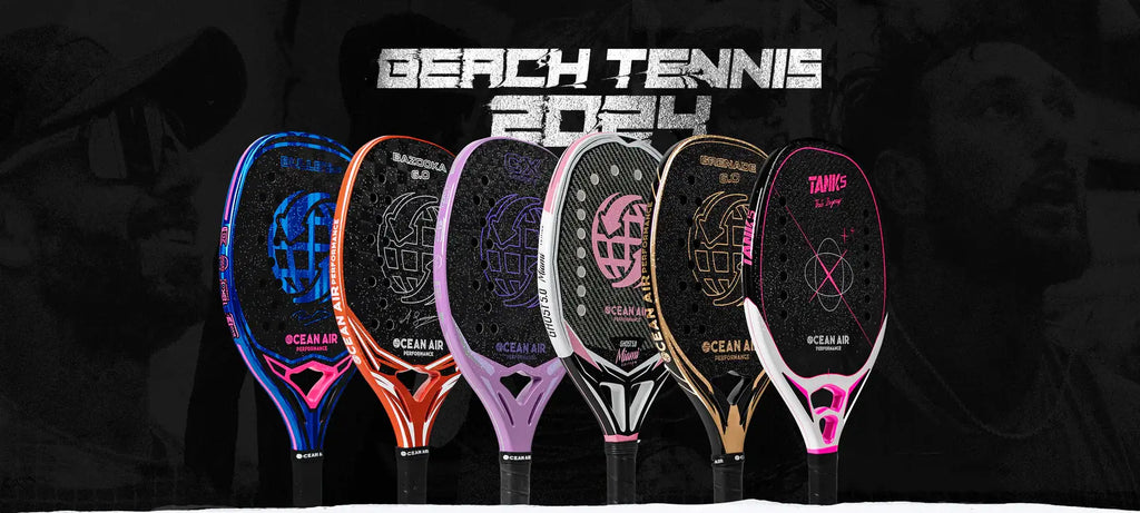 Shop Ocean Air Beach Tennis brand on i am beach tennis, iambeachtennis.com.   Ocean Air 2024 Collection of rackets and paddles.