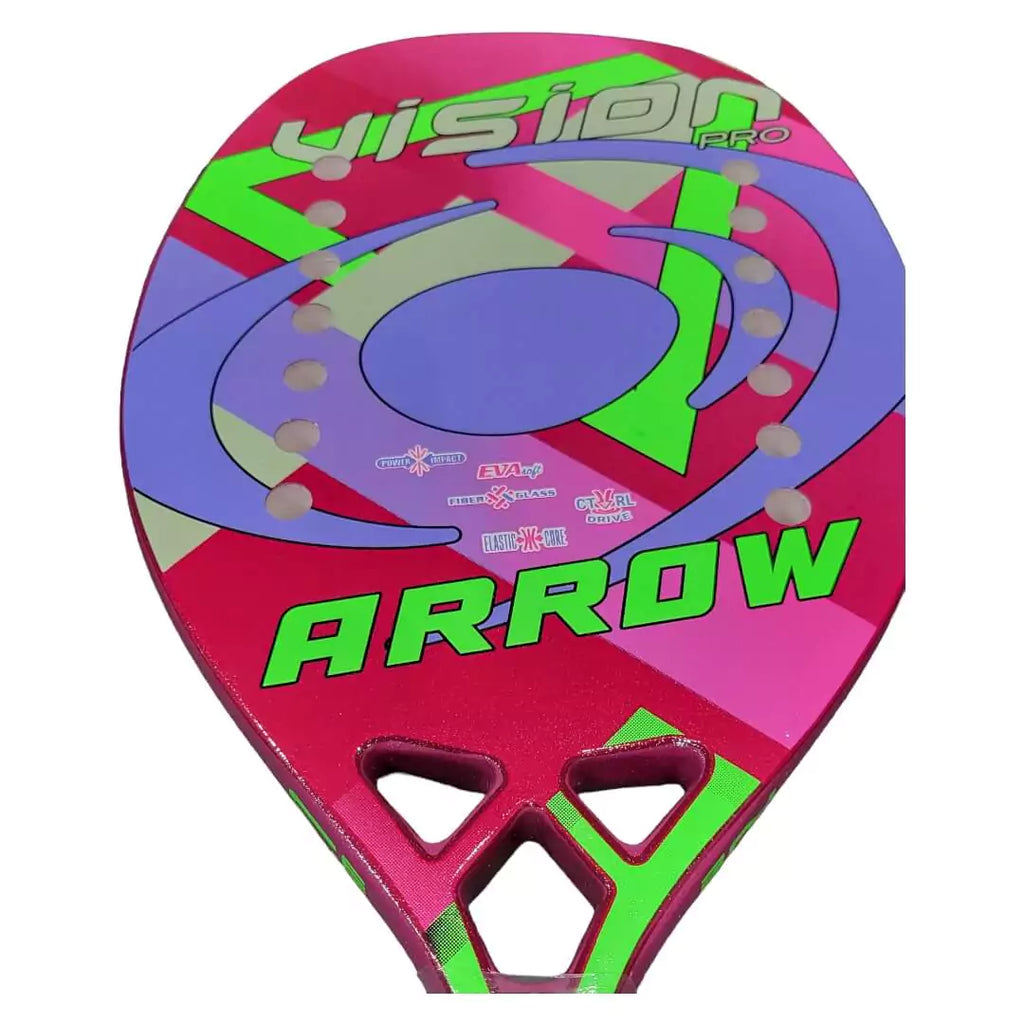 SPORT: BEACH TENNIS.  Purchase Vision Pro at iamBeachTennis online store.  The racket face of the Vision ARROW 2023 beginner Beach Tennis Paddle.