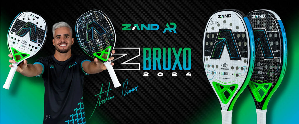 Zand Beach Tennis banner image showing Antomi Ramos with Zand Beach Tennis Rackets.   iamRacketsports your premier store for all things Beach Tennis Padel and Pickleball
