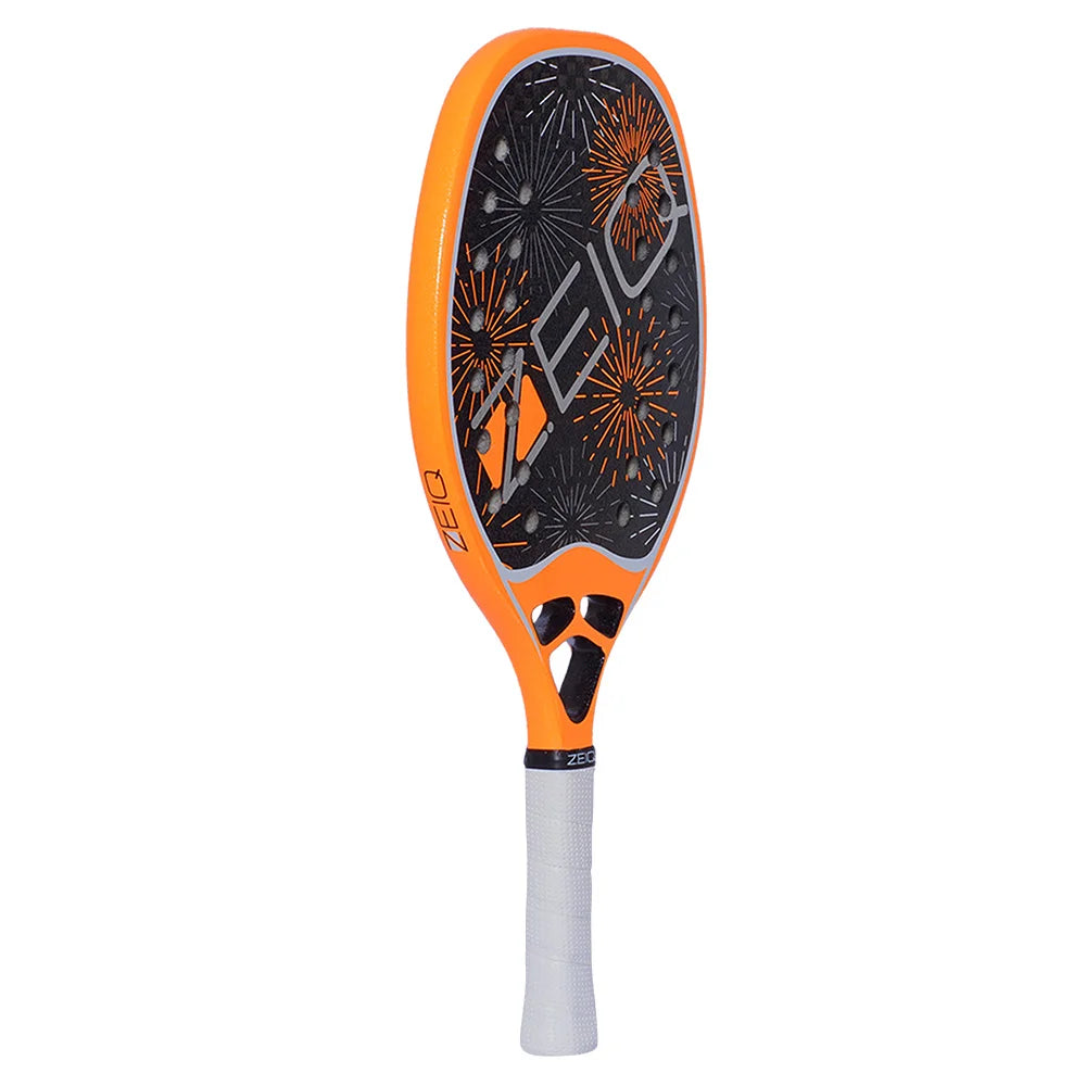 A Zeiq FIREWORKS 12k Carbon Beach Tennis Racket,
available from iamRacketSports.com.