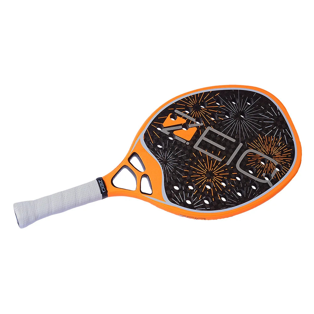 A Zeiq FIREWORKS 12k Carbon Beach Tennis Racket,
available from iamRacketSports.com.
