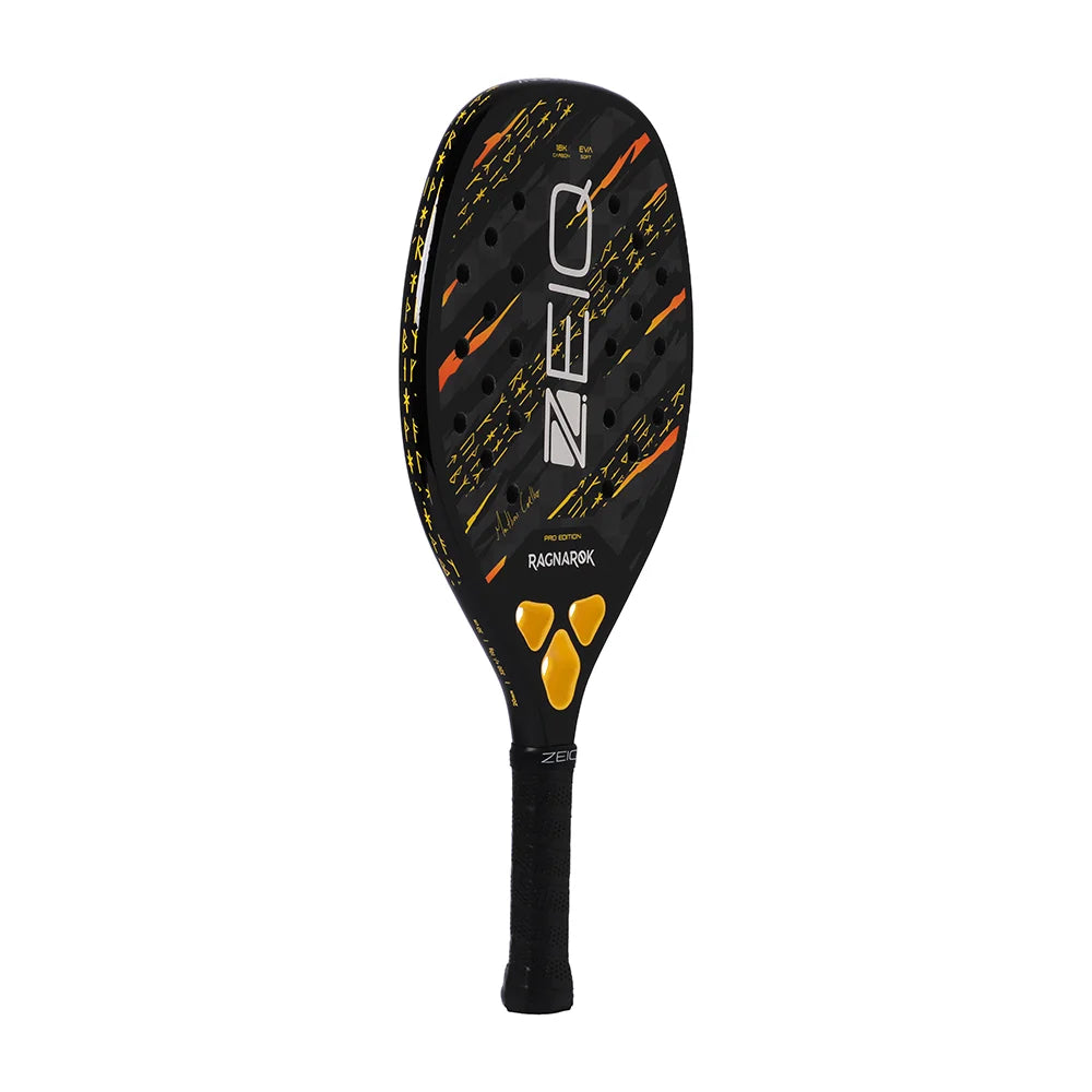 A Zeiq RAGNAROK 18k Carbon Beach Tennis Racket,
available from iamRacketSports.com.