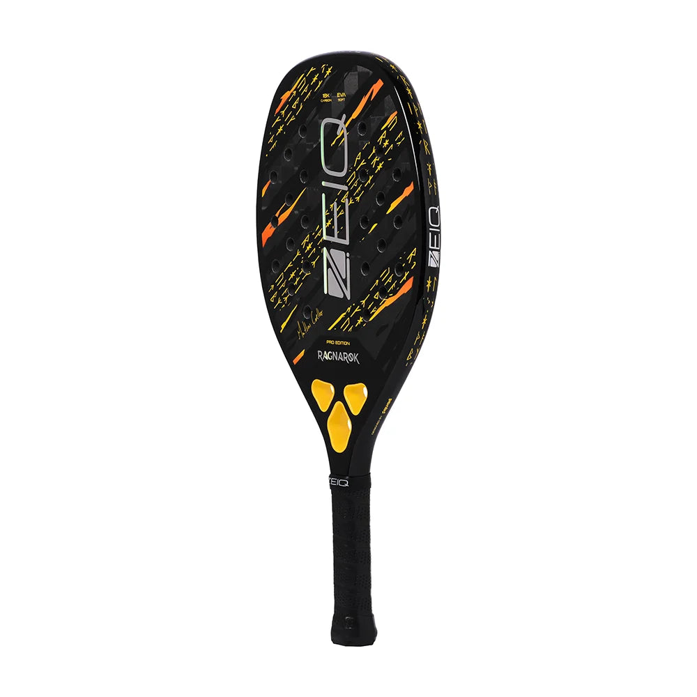 A Zeiq RAGNAROK 18k Carbon Beach Tennis Racket,
available from iamRacketSports.com.