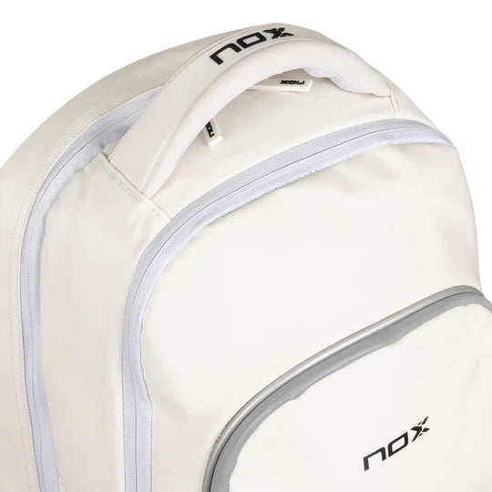 A Nox PRO White Series Backpack, available from iamRacketSports.com, online and in store.