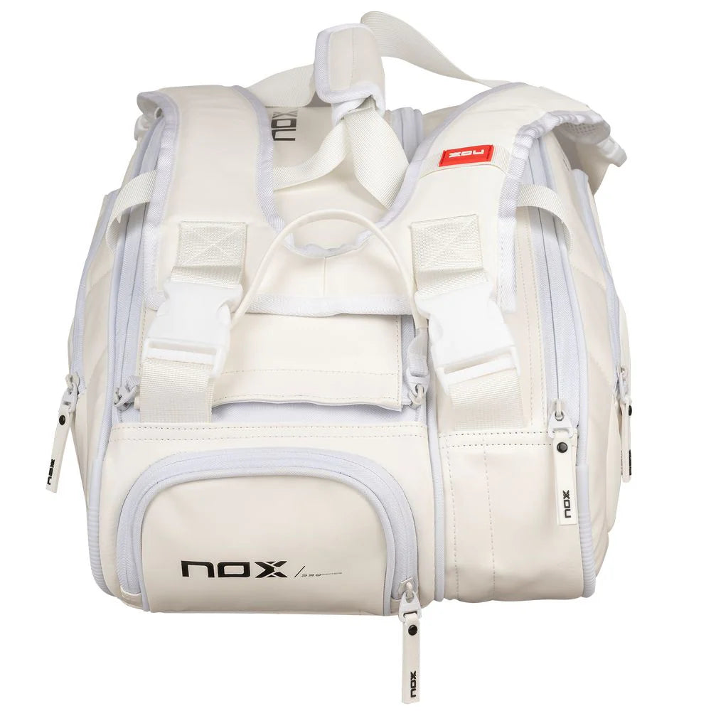 A Nox PRO Series White Racket Bag, available from iamRacketSports.com, in store and online.
