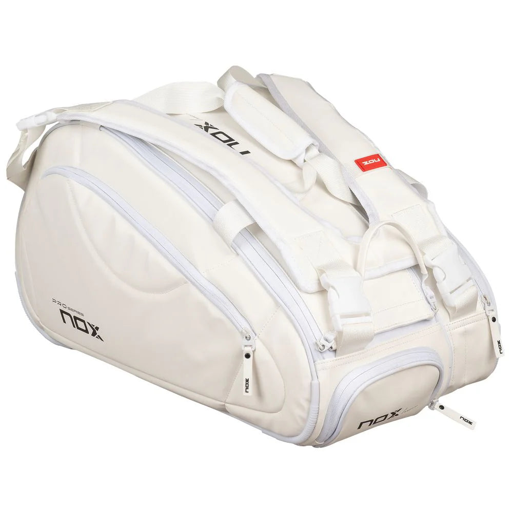 A Nox PRO Series White Racket Bag, available from iamRacketSports.com, in store and online.