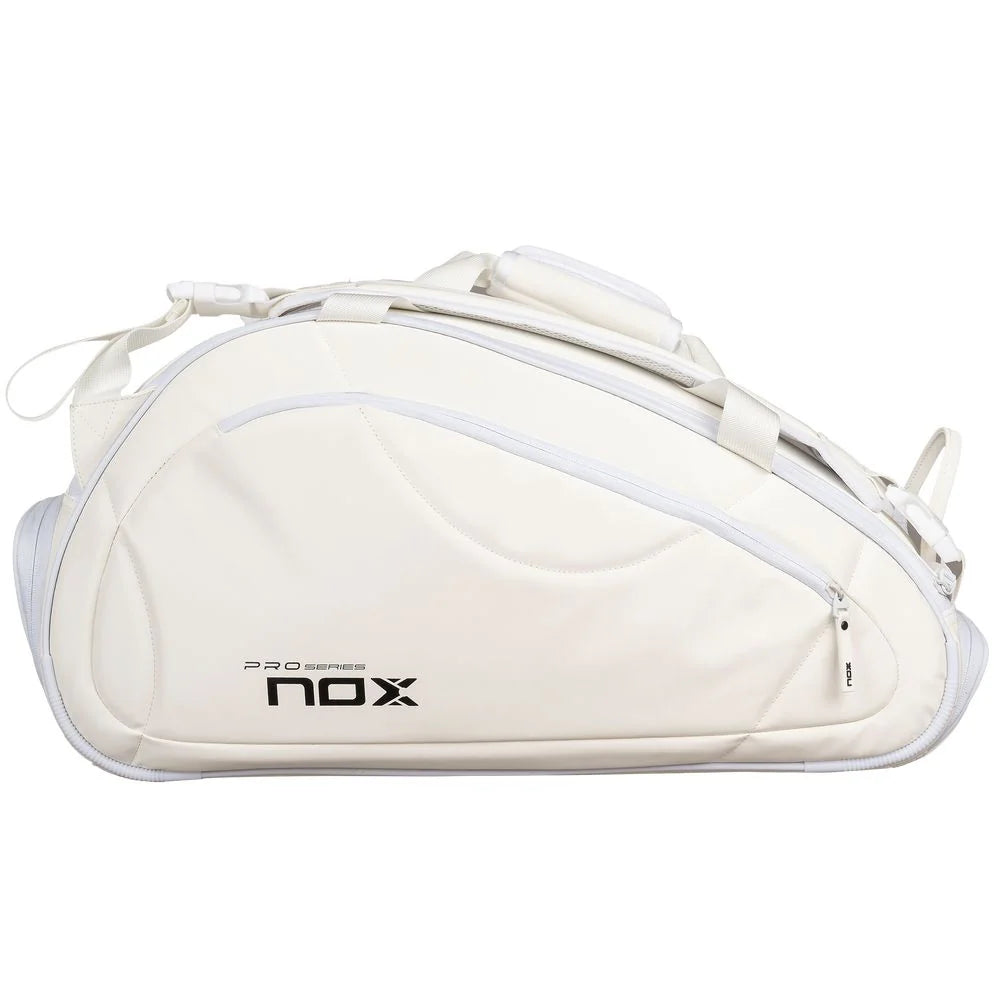 A Nox PRO Series White Racket Bag, available from iamRacketSports.com, in store and online.