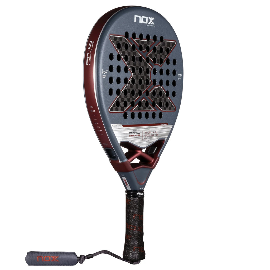 Side profile of a  Nox Luxury Series AT10 GENIUS 12K 2025 Agustín Tapia Padel Racket. Shop Nox at iamRacketSports.com, Miami Store.