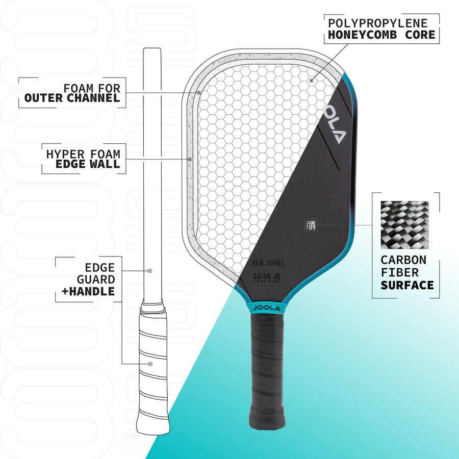 【新品未使用】JOOLA BEN JOHNS PERSEUS 3S 16MM JOOLA Ben Johns Perseus 3S 16mm Pickleball Paddle | LT Shop