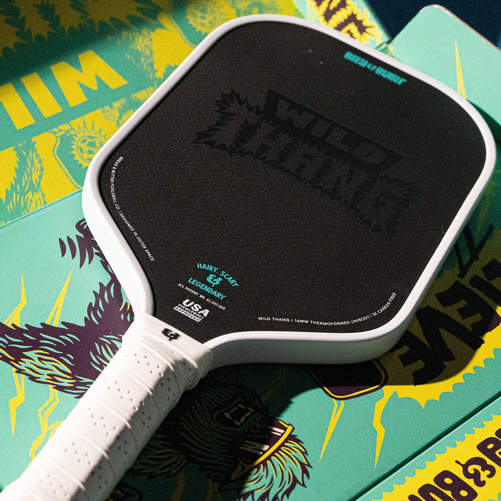 A Bread & Butter THE WILD THANG 16mm Pickleball Paddle, available from iamRacketSports.com, online and in store, Miami USA.