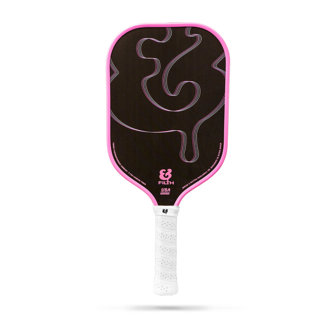 A Bread & Butter THE FILTH 16mm 2024 Elongated Pickleball Paddle, available from iamracketsports.com, Miami store.