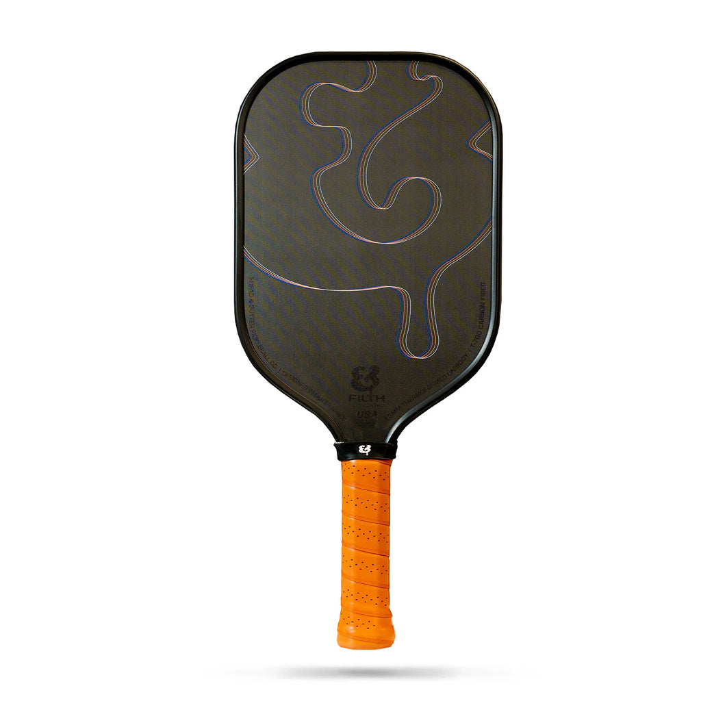 A black  Bread & Butter Filth 16mm 2024 Elongated Pickleball Paddle, available at iamracketsports.com.