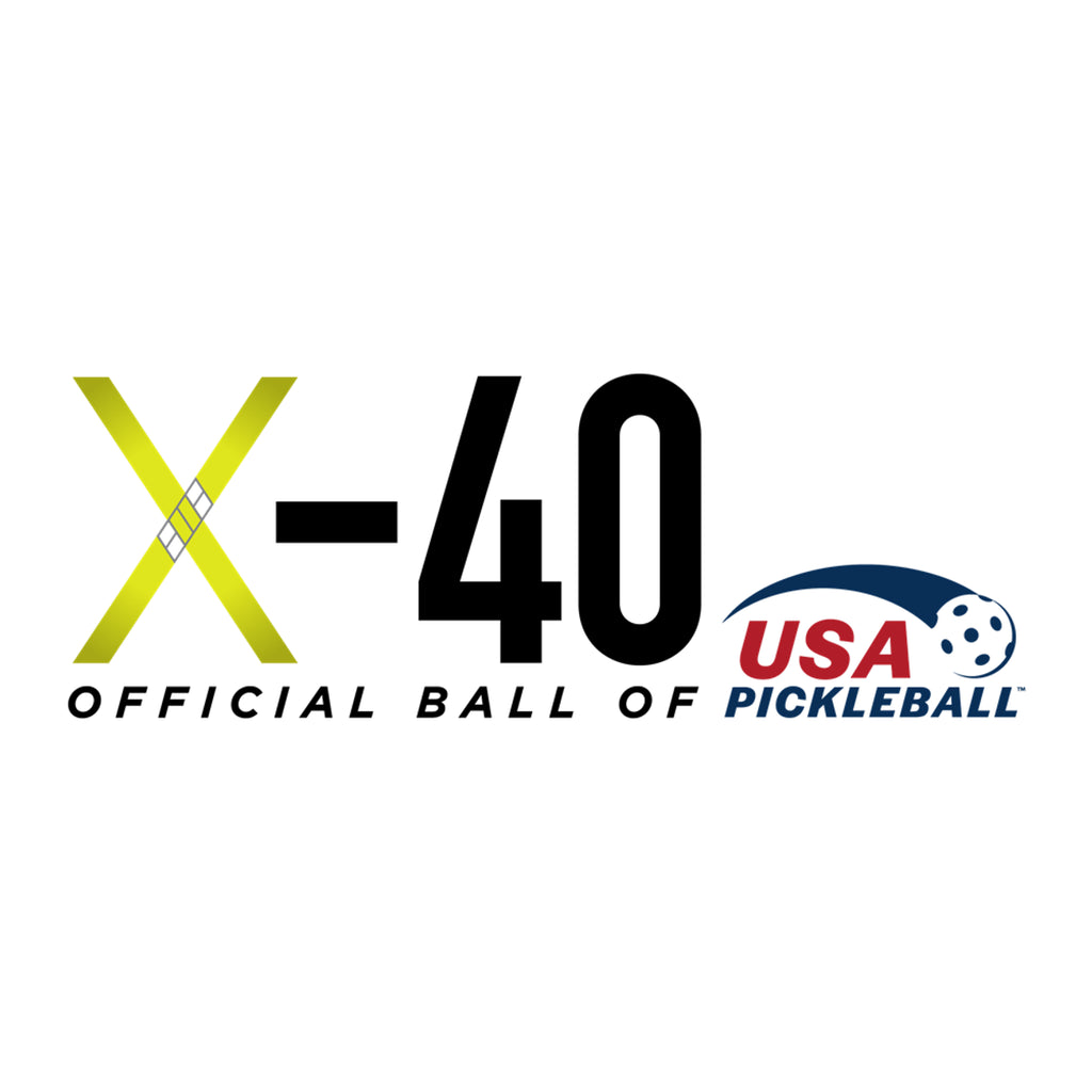Shop Pickleball at iamRacketsports. Franklin x-40 Performance Outdoor Pickleball Ball , X-40 is the offical ball of USA Pickleball.  USA Pickleball Logo and X-40 logo