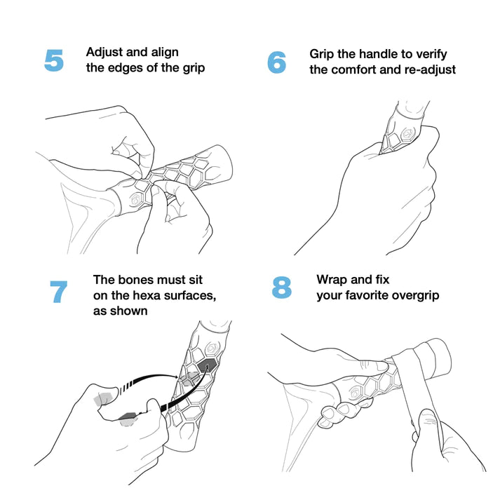 A infographic on the use of the   Hesacore Pickleball TOUR GRIP GEL. Available from iamRacketSports.com.