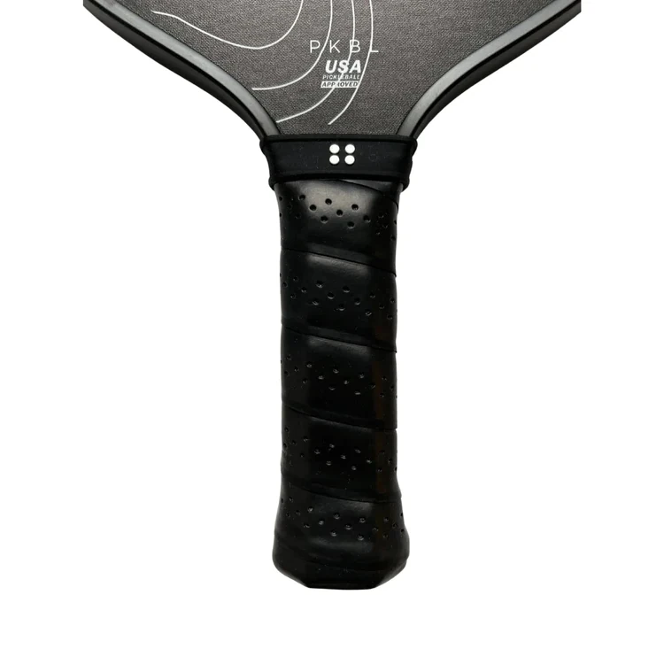 SPORT:PICKLEBALL.Shop Holbrook Pickleball Paddles and Rackets at  "iamracketsports.com".  Racket model is a 2023 Holbrook PERFORMANCE DAY'N NIGHT Pickleball Paddle/racket for intermediate players,  displaying bottom third of Racquet/Paleta face and full handle.
