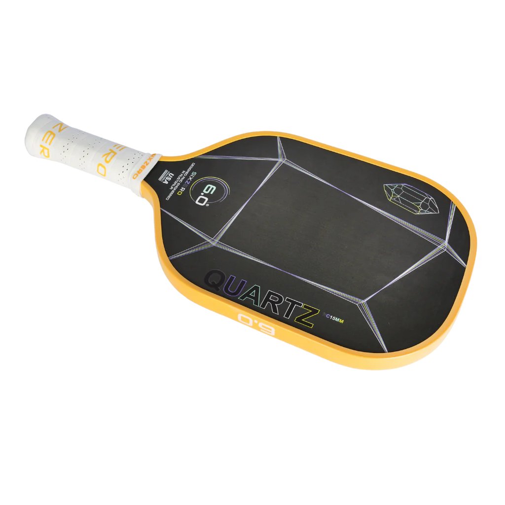 The citrine Six Zero QUARTZ 15mm PickleBall Paddle, purchase at "iam-pickleball.com".
