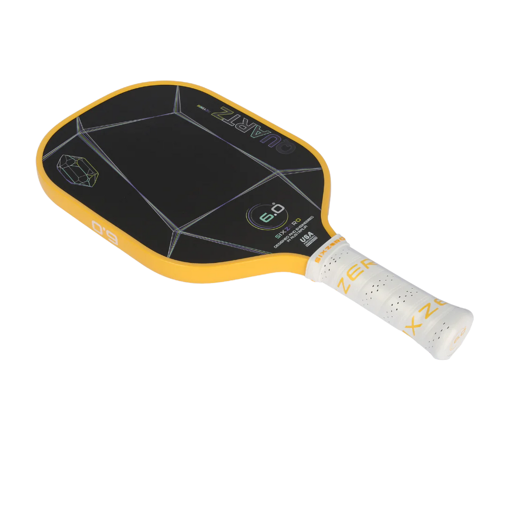 The citrine Six Zero QUARTZ 15mm PickleBall Paddle, purchase at "iam-pickleball.com".
