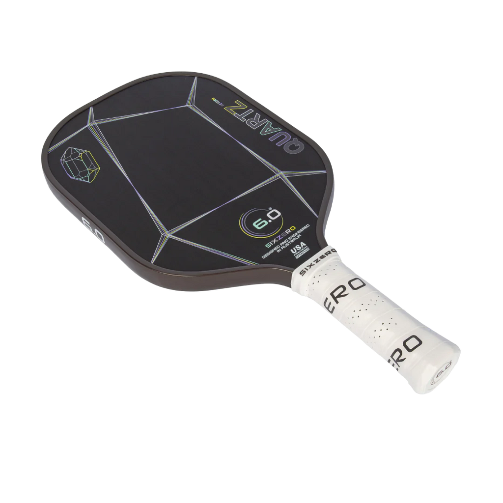 A Six Zero QUARTZ 15mm smoky PickleBall Paddle, purchase at "iam-pickleball.com".
