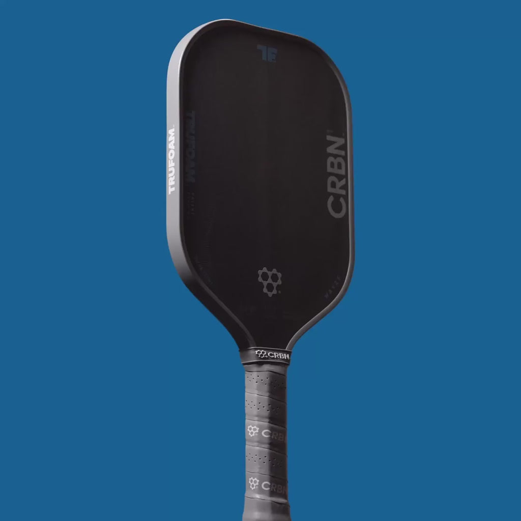 Video promotion for the CRBN¹ TruFoam WAVES ELONGATED LONG HANDLE Pickleball Paddle, available from IamRacketsports.com, online and in-store, Miami USA.