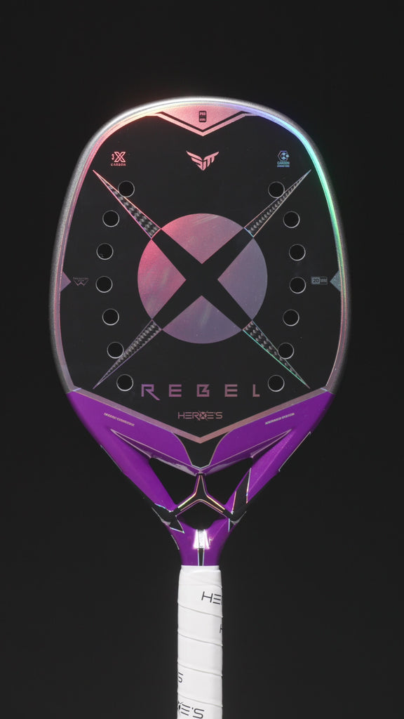 A Heroe's REBEL 2025  Beach Tennis Racket , available from IamBeachTennis.com, online and in-store, Miami USA, worldwide shipping.