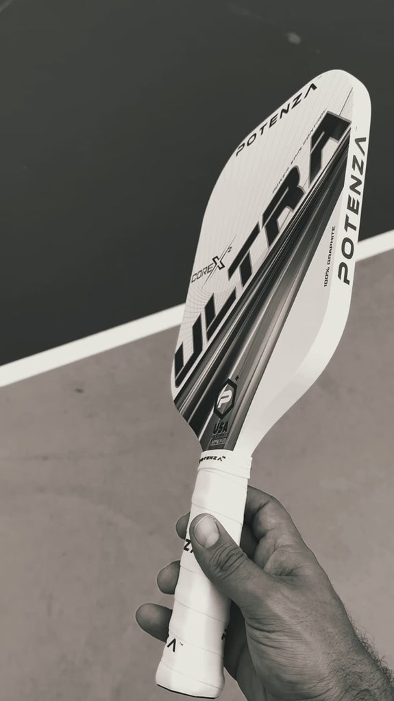 A promotional video for the Potenza ULTRA+ CORE*2 Elongagted Pickleball Paddle. Purchase at iam-Pickleball.com, Miami store.