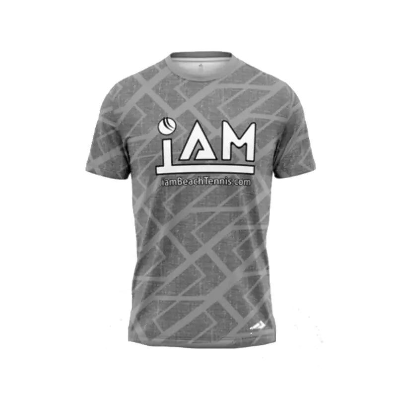 iamBeachTennis 2022/2023 Collection Mens T-shirt in Grey and White. Front of the shirt.